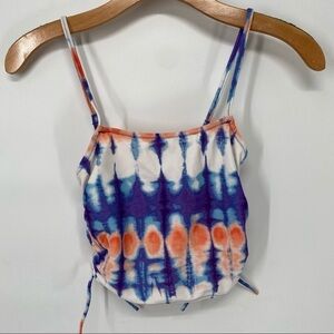 CrewCuts by J. Crew NEW Tie Dye Ruched Side Tie Tankini Swim Top